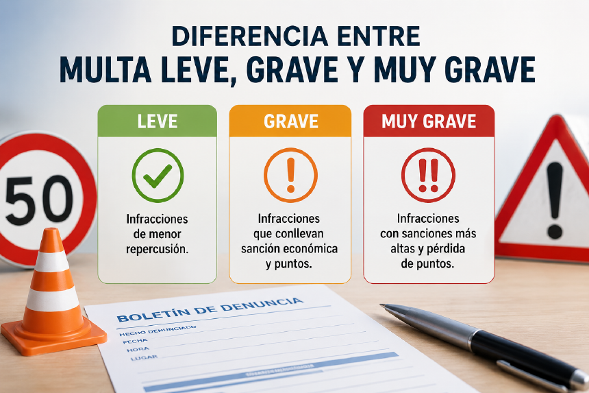 diferencia entre multa leve grave y muy grave